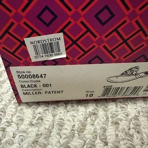 Tory Burch Miller Patent Black Sandal size 10